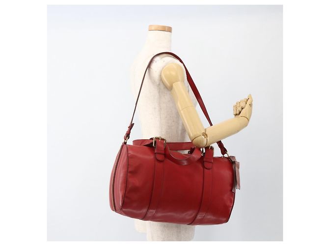 Chloé Chloe Tote Bag Leder 2in1 Rot Gold Auth BA10946A Golden - Ansicht 23