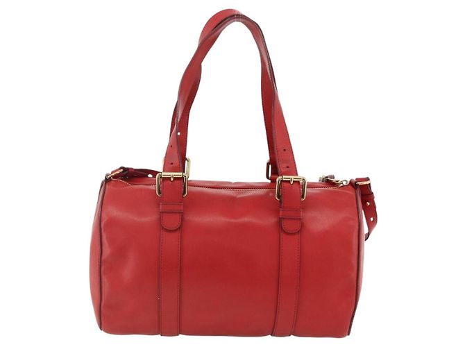 Chloé Chloe Tote Bag Leder 2in1 Rot Gold Auth BA10946A Golden - Ansicht 3