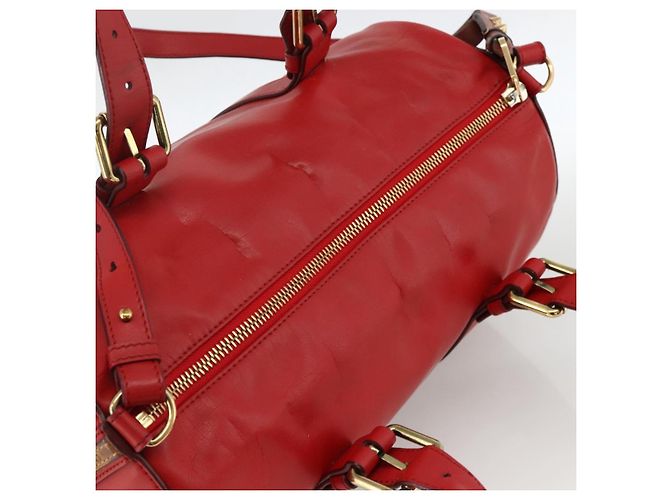 Chloé Chloe Tote Bag Leder 2in1 Rot Gold Auth BA10946A Golden - Ansicht 6