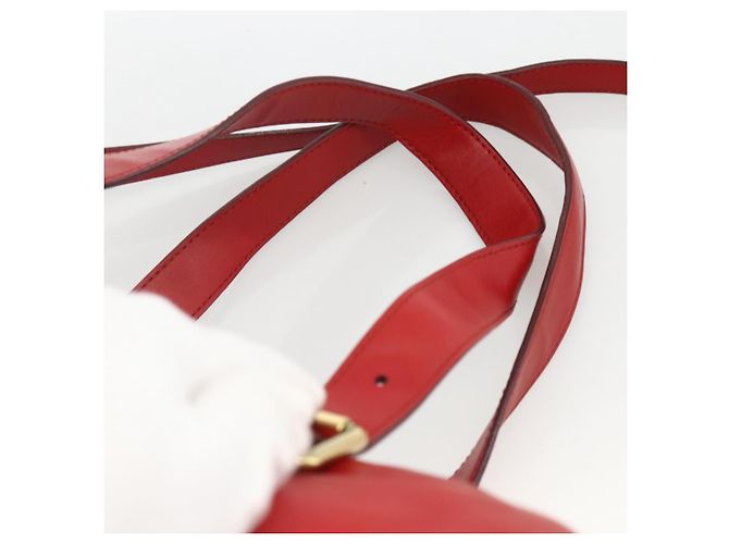 Chloé Chloe Tote Bag Leder 2in1 Rot Gold Auth BA10946A Golden - Ansicht 8