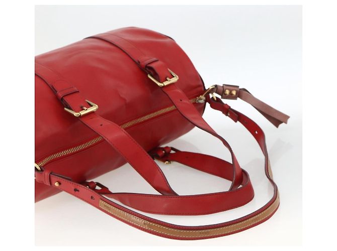 Chloé Chloe Tote Bag Leder 2in1 Rot Gold Auth BA10946A Golden - Ansicht 9