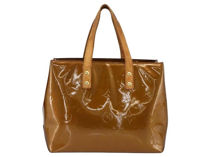 LOUIS VUITTON Monogram Vernis Reade PM Borsa a Mano Bronzo M91146 LV Auth ARZ321 - vista 13