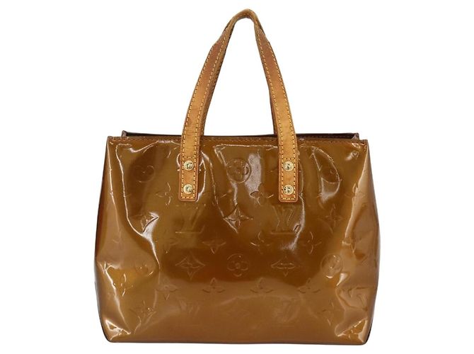 LOUIS VUITTON Monogram Vernis Reade PM Borsa a Mano Bronzo M91146 LV Auth ARZ321 - vista 2