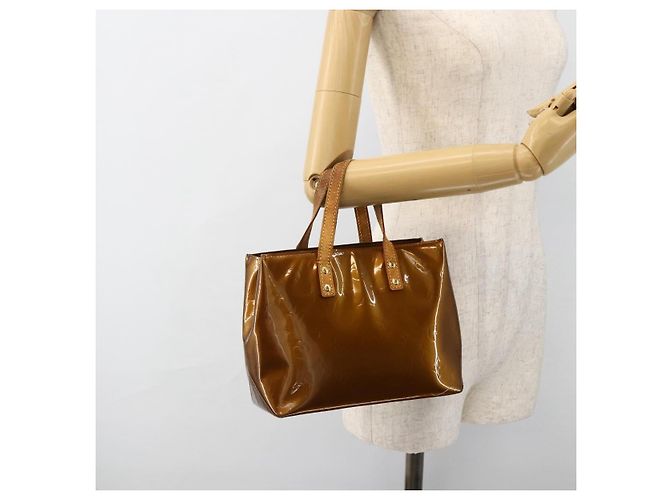 LOUIS VUITTON Monogram Vernis Reade PM Borsa a Mano Bronzo M91146 LV Auth ARZ321 - vista 21
