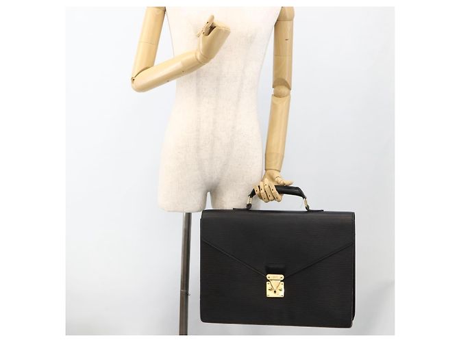 LOUIS VUITTON Epi ServietteConsigliere Borsa Business Nera M54422 LV Auth BA11466 Nero - vista 22
