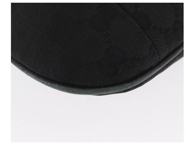 Borsa a spalla in tela GG Gucci con catena in plastica nera e oro 001 4168 Auth BSZ262 Nero D'oro - vista 13