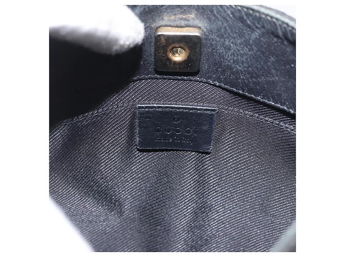 Borsa a spalla in tela GG Gucci con catena in plastica nera e oro 001 4168 Auth BSZ262 Nero D'oro - vista 15