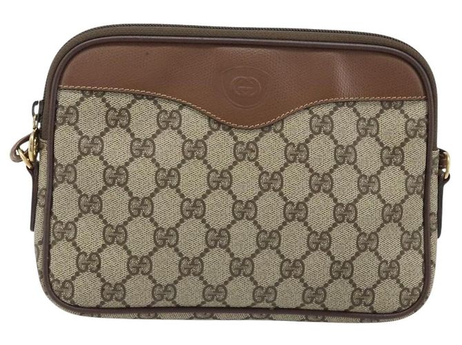 Gucci Borsa a Spalla GG Supreme PVC Beige Oro 007 14 6428 Auth ep13817 D'oro - vista 2