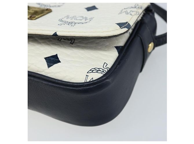 Borsa a spalla MCM Vicetos Logogram in pelle PVC bianca e oro Auth mr2164 Bianco D'oro - vista 10
