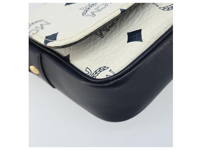 Borsa a spalla MCM Vicetos Logogram in pelle PVC bianca e oro Auth mr2164 Bianco D'oro - vista 11