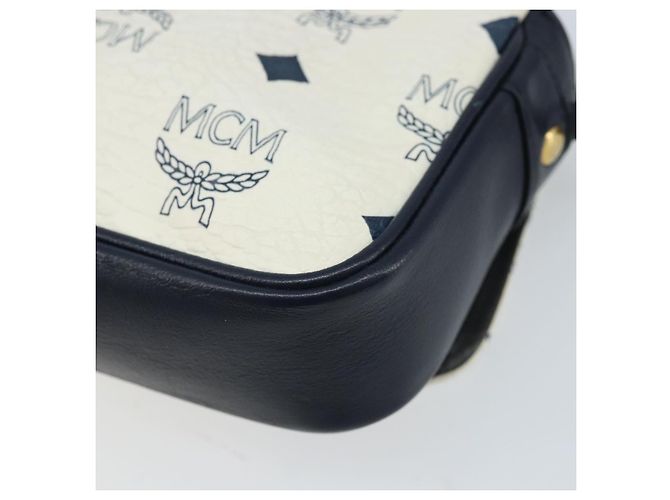 Borsa a spalla MCM Vicetos Logogram in pelle PVC bianca e oro Auth mr2164 Bianco D'oro - vista 12