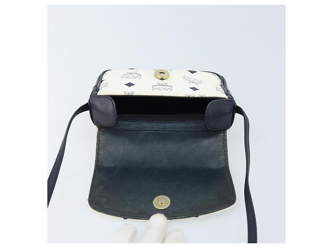 Borsa a spalla MCM Vicetos Logogram in pelle PVC bianca e oro Auth mr2164 Bianco D'oro - vista 16