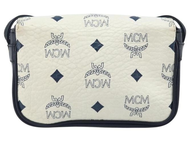 Borsa a spalla MCM Vicetos Logogram in pelle PVC bianca e oro Auth mr2164 Bianco D'oro - vista 3