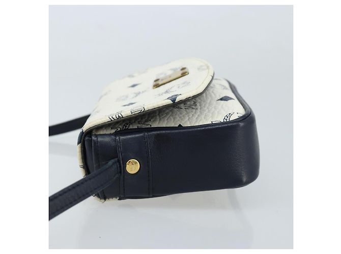 Borsa a spalla MCM Vicetos Logogram in pelle PVC bianca e oro Auth mr2164 Bianco D'oro - vista 5