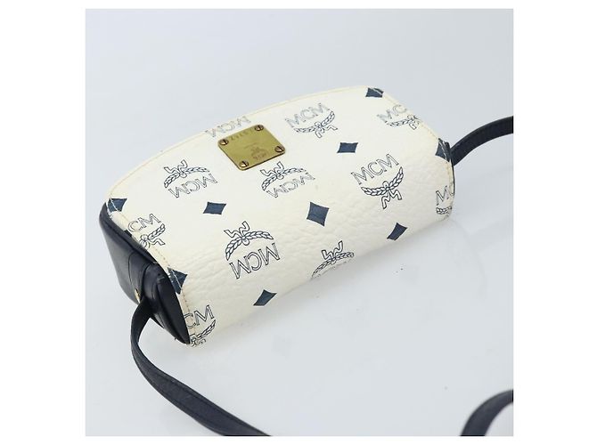 Borsa a spalla MCM Vicetos Logogram in pelle PVC bianca e oro Auth mr2164 Bianco D'oro - vista 6