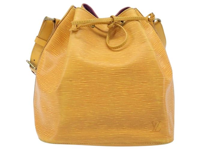 Noe LOUIS VUITTON Borsa a Spalla Petit Noé Epi Gialla M44109 LV Auth ka3115 Giallo - vista 13