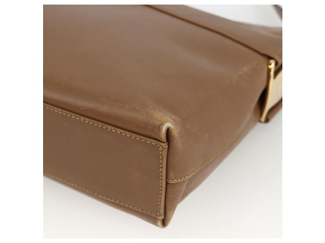 Borsa a Spalla Salvatore Ferragamo in Pelle Marrone Oro Auth ka3200 D'oro - vista 10