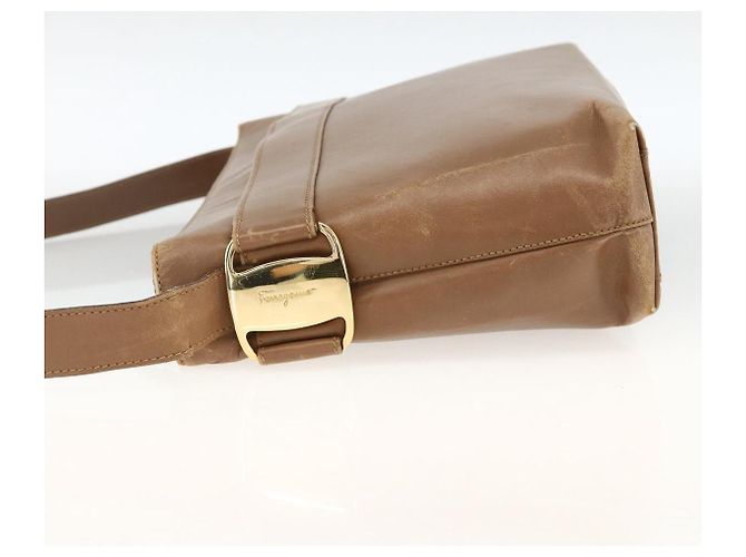 Borsa a Spalla Salvatore Ferragamo in Pelle Marrone Oro Auth ka3200 D'oro - vista 4