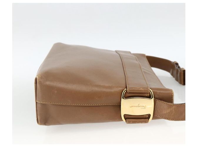 Borsa a Spalla Salvatore Ferragamo in Pelle Marrone Oro Auth ka3200 D'oro - vista 5