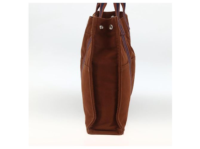 Hermès HERMES Fourre ToutMM Borsa a Mano in Tela Marrone Auth BA11462 - vista 4