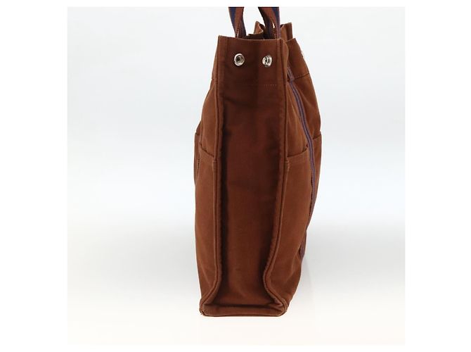 Hermès HERMES Fourre ToutMM Borsa a Mano in Tela Marrone Auth BA11462 - vista 5