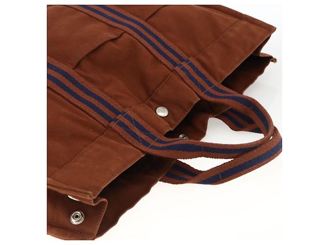 Hermès HERMES Fourre ToutMM Borsa a Mano in Tela Marrone Auth BA11462 - vista 6