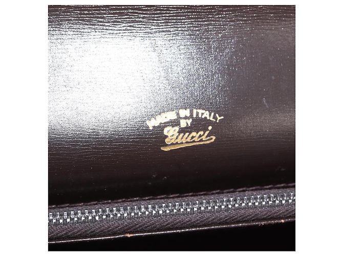 GUCCI Shoulder Bag Leather Brown Gold Auth 173328 Golden - view 16