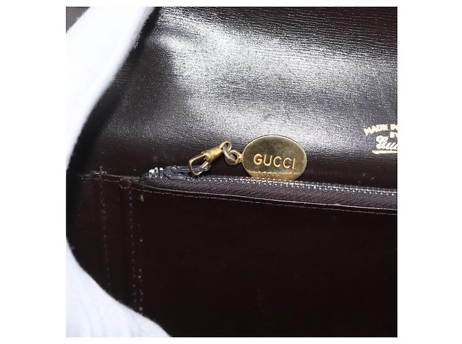 GUCCI Shoulder Bag Leather Brown Gold Auth 173328 Golden - view 23