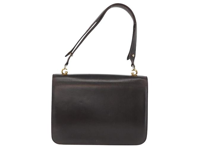 GUCCI Shoulder Bag Leather Brown Gold Auth 173328 Golden - view 3