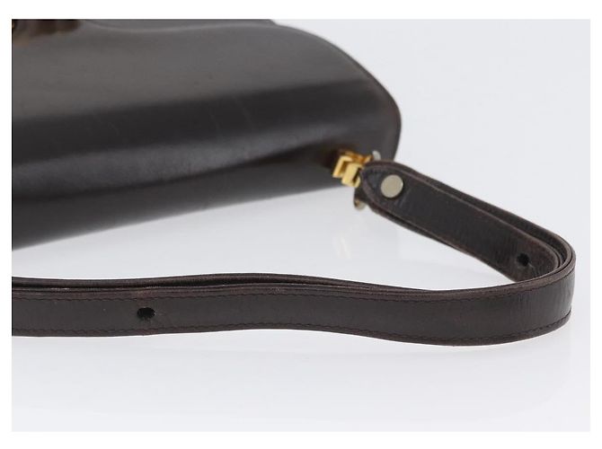 GUCCI Shoulder Bag Leather Brown Gold Auth 173328 Golden - view 7