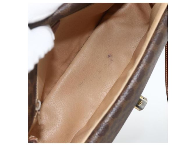 Céline Borsa a Spalla in Tela Macadam CELINE in Pelle PVC Marrone Oro Auth 171040 D'oro - vista 10