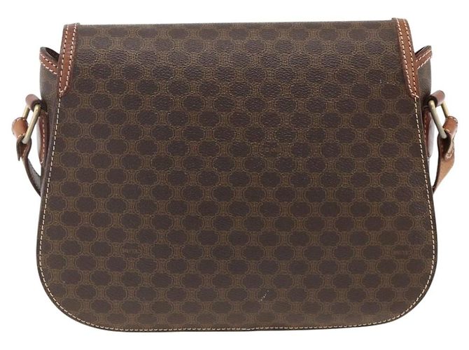 Céline Borsa a Spalla in Tela Macadam CELINE in Pelle PVC Marrone Oro Auth 171040 D'oro - vista 2