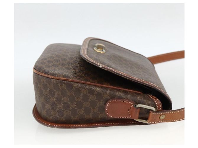Céline Borsa a Spalla in Tela Macadam CELINE in Pelle PVC Marrone Oro Auth 171040 D'oro - vista 4