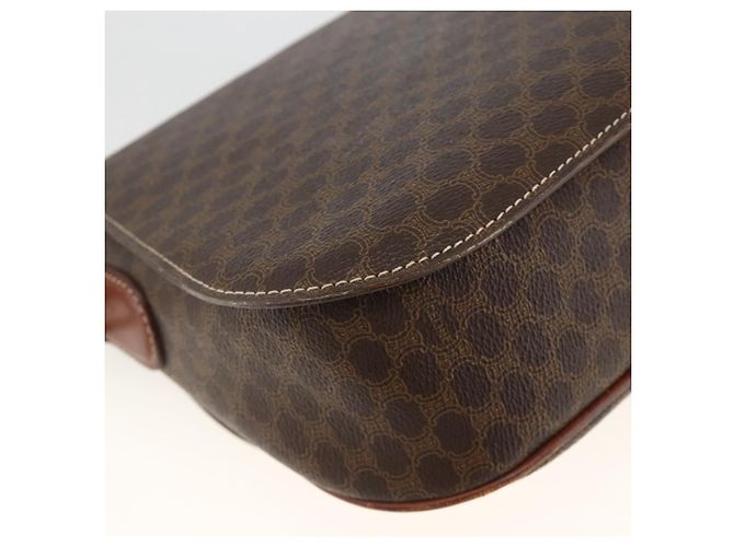 Céline Borsa a Spalla in Tela Macadam CELINE in Pelle PVC Marrone Oro Auth 171040 D'oro - vista 9