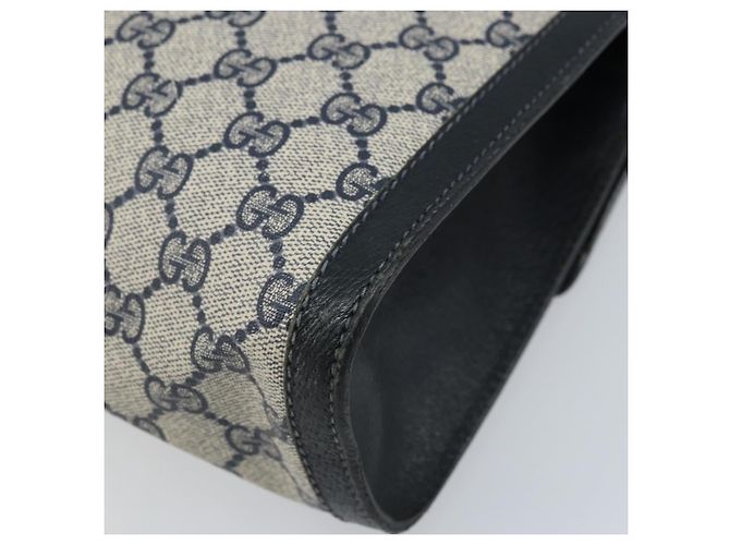 GUCCI GG Supreme Sherry Line Clutch Bag PVC Blu Navy Rosso 84 01 007 Auth ARZ315 - vista 10