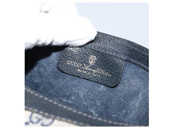 GUCCI GG Supreme Sherry Line Clutch Bag PVC Blu Navy Rosso 84 01 007 Auth ARZ315 - vista 14
