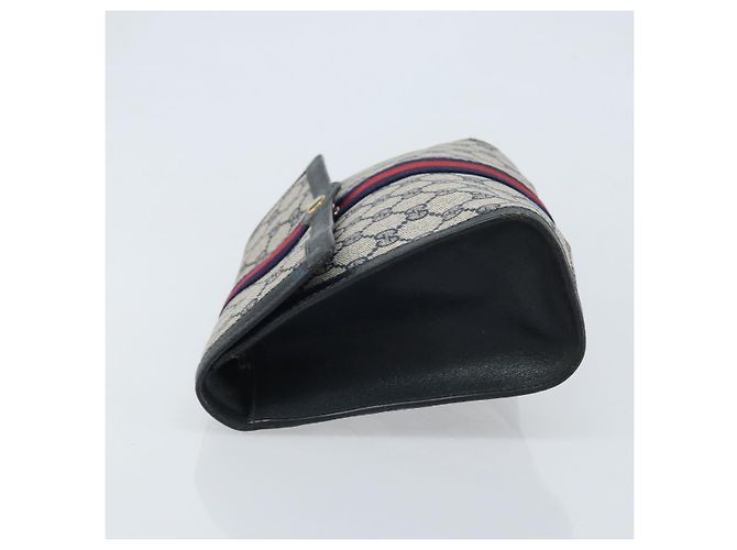 GUCCI GG Supreme Sherry Line Clutch Bag PVC Blu Navy Rosso 84 01 007 Auth ARZ315 - vista 5