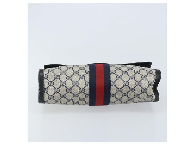 GUCCI GG Supreme Sherry Line Clutch Bag PVC Blu Navy Rosso 84 01 007 Auth ARZ315 - vista 7