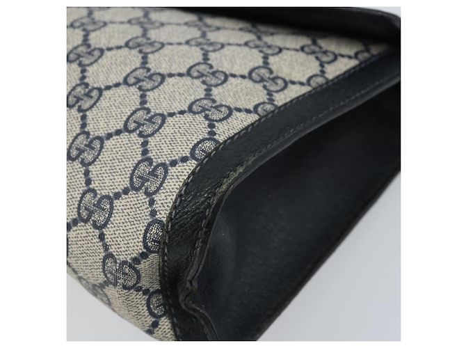 GUCCI GG Supreme Sherry Line Clutch Bag PVC Blu Navy Rosso 84 01 007 Auth ARZ315 - vista 8
