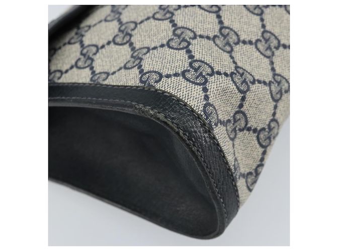 GUCCI GG Supreme Sherry Line Clutch Bag PVC Blu Navy Rosso 84 01 007 Auth ARZ315 - vista 9