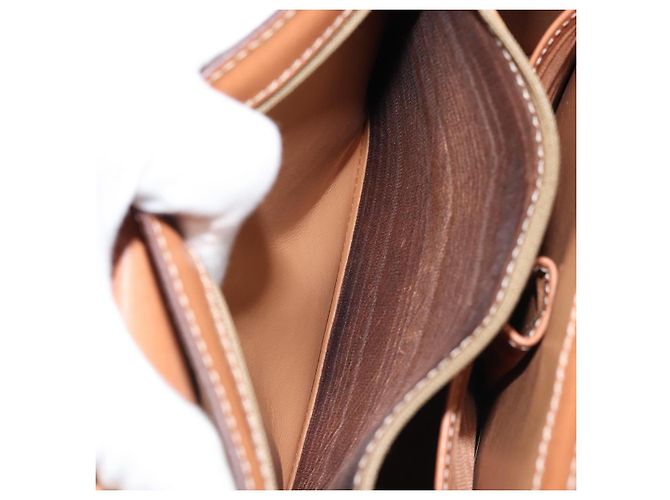 Céline Borsa a mano in tela Macadam CELINE PVC 2 in 1 Beige Oro Auth BSZ537A D'oro - vista 11