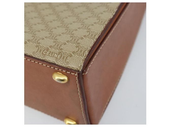 Céline Borsa a mano in tela Macadam CELINE PVC 2 in 1 Beige Oro Auth BSZ537A D'oro - vista 16