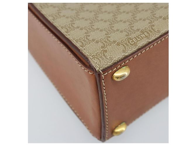 Céline Borsa a mano in tela Macadam CELINE PVC 2 in 1 Beige Oro Auth BSZ537A D'oro - vista 17