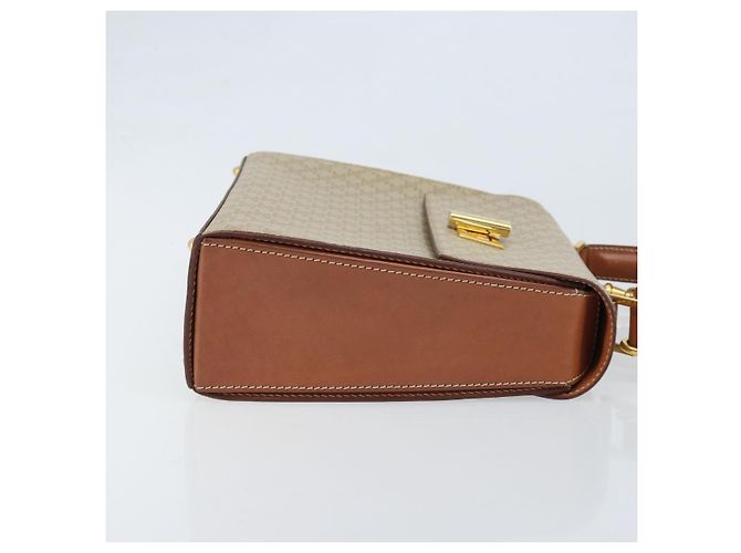 Céline Borsa a mano in tela Macadam CELINE PVC 2 in 1 Beige Oro Auth BSZ537A D'oro - vista 3