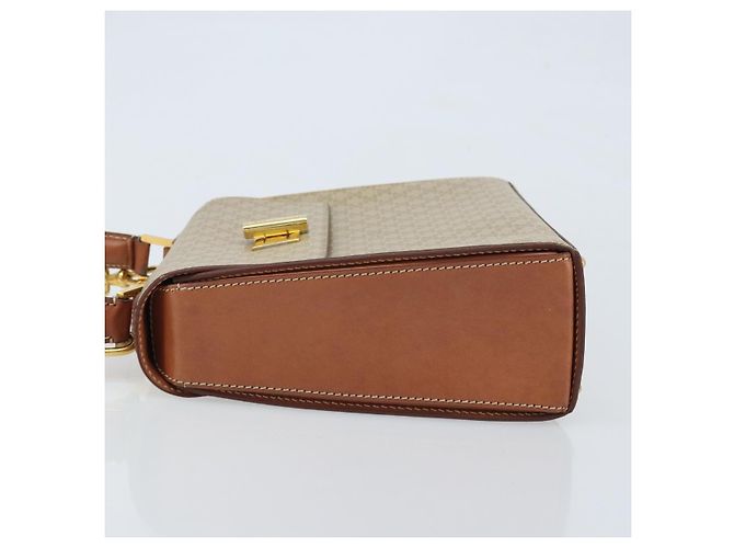 Céline Borsa a mano in tela Macadam CELINE PVC 2 in 1 Beige Oro Auth BSZ537A D'oro - vista 4