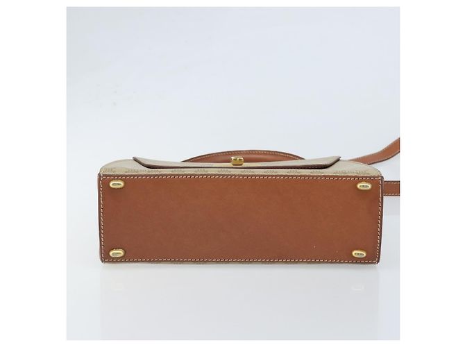 Céline Borsa a mano in tela Macadam CELINE PVC 2 in 1 Beige Oro Auth BSZ537A D'oro - vista 5
