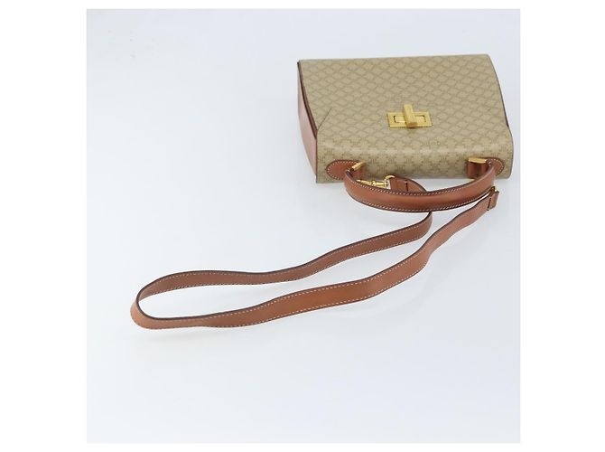 Céline Borsa a mano in tela Macadam CELINE PVC 2 in 1 Beige Oro Auth BSZ537A D'oro - vista 8