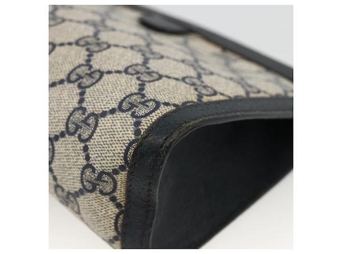 GUCCI GG Supreme Sherry Line Clutch Bag PVC Blu Navy Rosso 89 01 032 Auth 173392 - vista 10