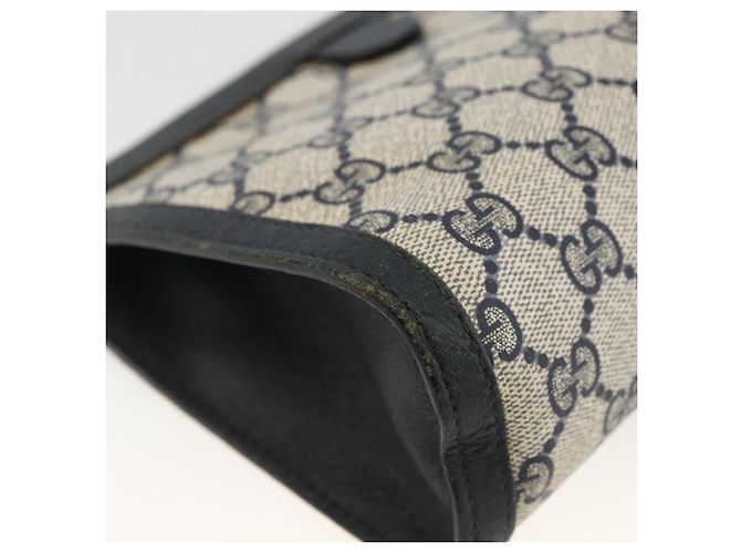 GUCCI GG Supreme Sherry Line Clutch Bag PVC Blu Navy Rosso 89 01 032 Auth 173392 - vista 11