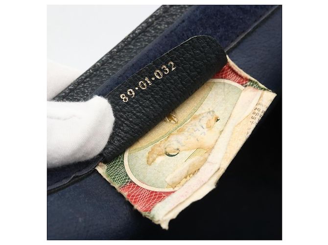 GUCCI GG Supreme Sherry Line Clutch Bag PVC Blu Navy Rosso 89 01 032 Auth 173392 - vista 17